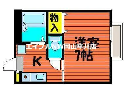 ホワイトアクエリアス(1K/2階)の間取り写真