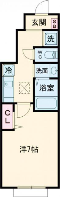 ツインリーフ(1K/1階)の間取り写真