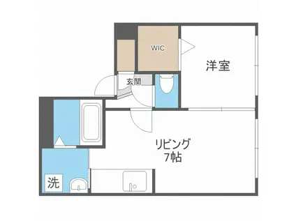 CASA N7(1DK/3階)の間取り写真