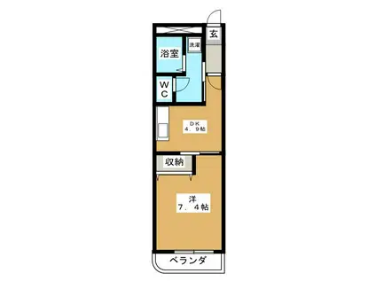 GRAND CASA34(1DK/3階)の間取り写真