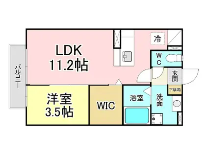 JR鹿児島本線 小倉駅(福岡) 徒歩20分 2階建 築20年(1LDK/2階)の間取り写真