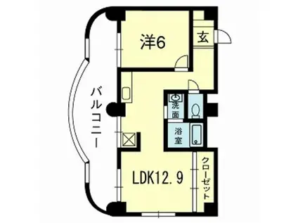 藤一第2ビル(1LDK/7階)の間取り写真