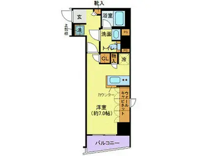 フェルクルール秋葉原(ワンルーム/4階)の間取り写真