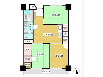 第二森光ビル(3DK/3階)の間取り写真