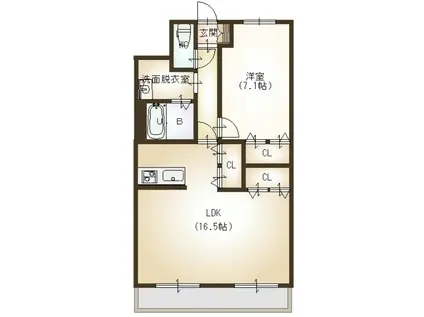 ピュアライフ坂井II(1LDK/2階)の間取り写真