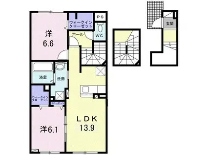 ロロノアII(2LDK/3階)の間取り写真