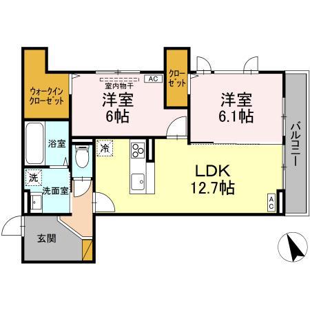 DS LIEN A(2LDK/3階)の間取り写真