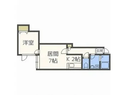 グレイス明日風(1LDK/3階)の間取り写真