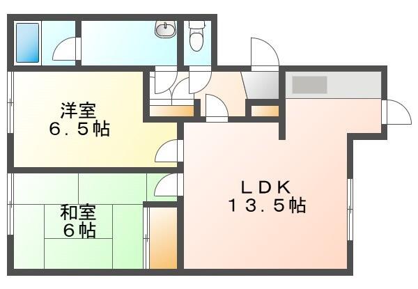 CASA グラン・イル(2LDK/1階)の間取り写真