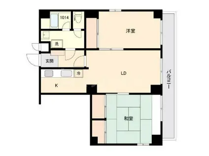 日神パレステージ東長崎(2LDK/4階)の間取り写真