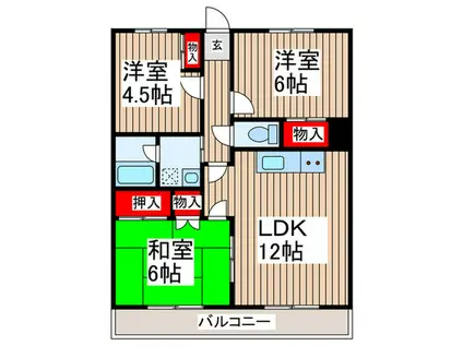 木村ビル(3LDK/4階)の間取り写真