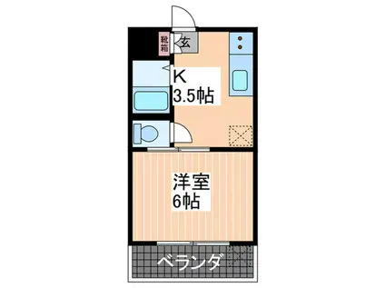 第1ガーデンマンション(1K/2階)の間取り写真