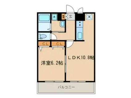 MARYUS(1LDK/3階)の間取り写真