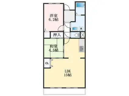 雅マンション(2LDK/2階)の間取り写真