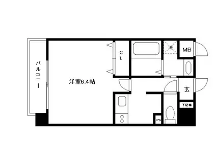 カスタリア京都西大路(1K/5階)の間取り写真