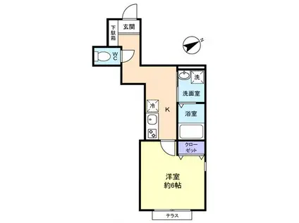 ネクストリー(1K/1階)の間取り写真