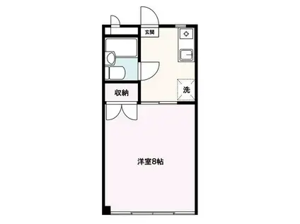 ワコービル(1K/3階)の間取り写真