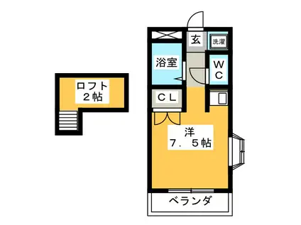 フローレス雨屋(ワンルーム/3階)の間取り写真