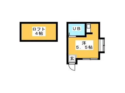 第6コーポ稲垣(ワンルーム/2階)の間取り写真