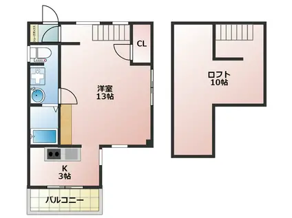 AOIビル(1K/2階)の間取り写真