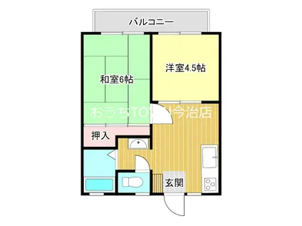 平木ハイツ(2DK/1階)の間取り写真