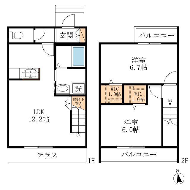 ヘーベルメゾン垂井 A棟(2LDK/1階)の間取り写真
