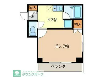 SUNMALL蕨 912598(1K/8階)の間取り写真