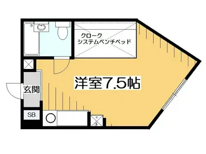 AIFORT.成城 東館(ワンルーム/3階)の間取り写真