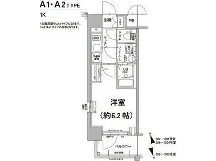 エスリード大阪リブレ(1K/3階)の間取り写真