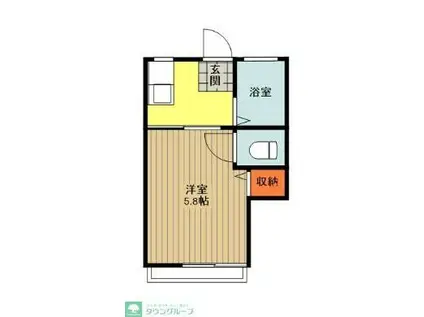 ハイツ石川(1K/2階)の間取り写真