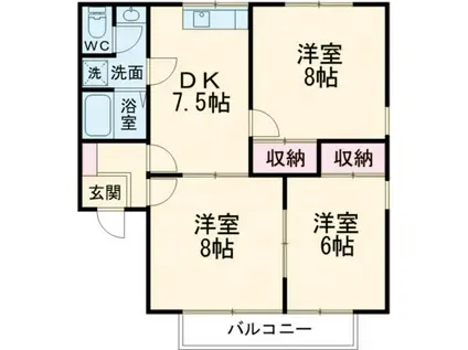 クレスト小林 C(3DK/1階)の間取り写真