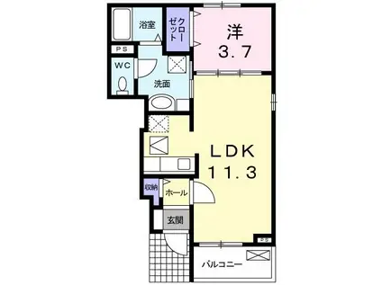 シンフォニーNAKANOI(1LDK/1階)の間取り写真