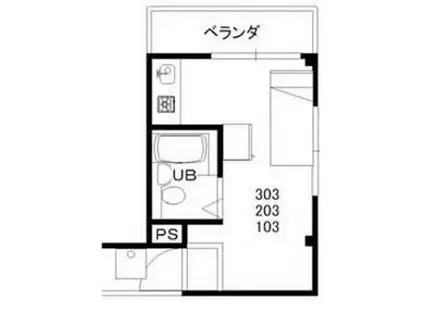 クレールサヤマハイツ(ワンルーム/3階)の間取り写真