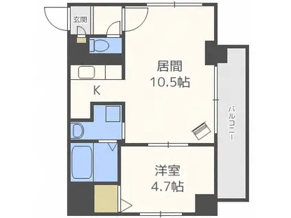 グランドビュー共応(1LDK/8階)の間取り写真