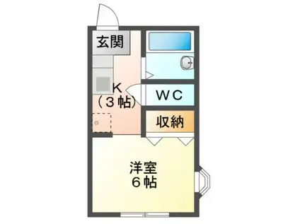 プレザン(1K/2階)の間取り写真