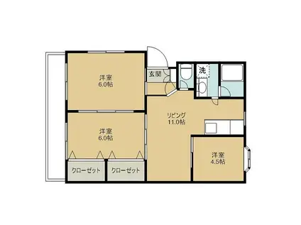 ドリーム江津(3LDK/2階)の間取り写真