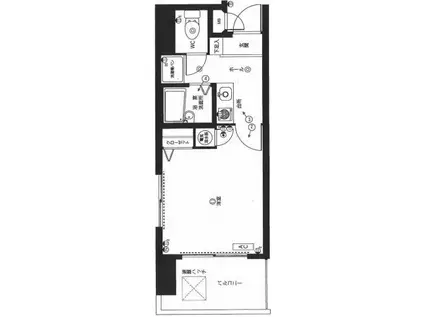 ピュアドームプレシオ博多(1K/4階)の間取り写真