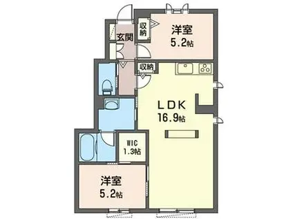 フロレスタ(2LDK/1階)の間取り写真