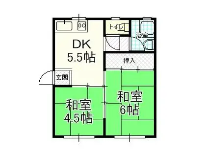 大田アパート(2K/1階)の間取り写真