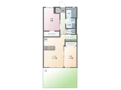 ALLURE(2LDK/1階)の間取り写真