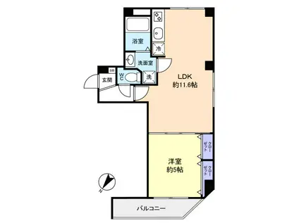 CONNECT PARK HILLS 八千代台(1LDK/4階)の間取り写真
