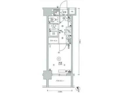 スカイコート蒲田ガーデン(1K/2階)の間取り写真