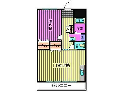 コーポ桔梗(1LDK/4階)の間取り写真