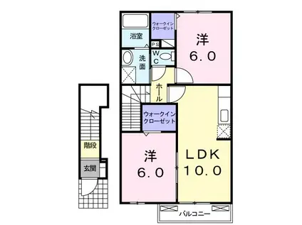 フィオリーレ(2LDK/2階)の間取り写真