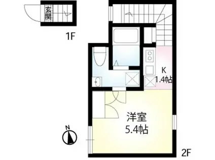 FAIR新小岩ウエスト(1K/2階)の間取り写真