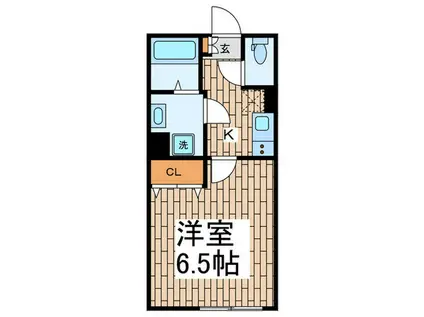 VISTA戸越公園(1K/2階)の間取り写真