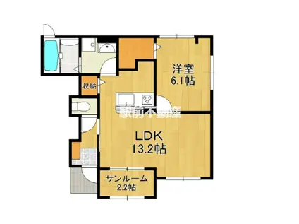 ミミエデン吉野ヶ里(1LDK/1階)の間取り写真