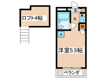 PARKAVENUEチェリーヒルズ(1K/1階)の間取り写真