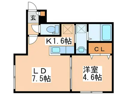 MARVELOUS COURT(1LDK/2階)の間取り写真