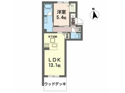 シャーメゾン加納神明(1LDK/1階)の間取り写真